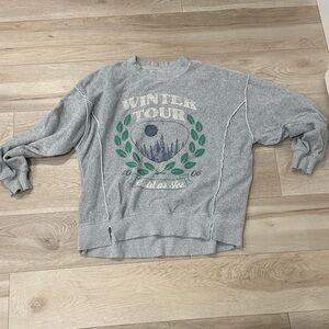 Aerie Heather Gray Winter Tour Crewneck